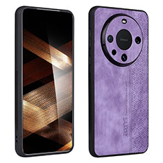 Coque Silicone Gel Motif Cuir Housse Etui YZ1 pour Huawei Mate 60 Pro+ Plus Violet Clair