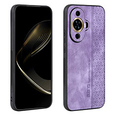 Coque Silicone Gel Motif Cuir Housse Etui YZ1 pour Huawei Nova 11 Pro Violet Clair