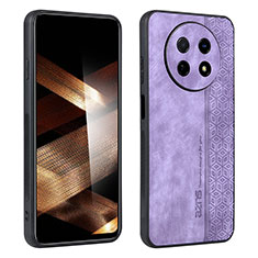 Coque Silicone Gel Motif Cuir Housse Etui YZ1 pour Huawei Nova Y91 Violet Clair