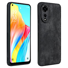 Coque Silicone Gel Motif Cuir Housse Etui YZ1 pour Oppo A78 4G Noir