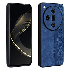 Coque Silicone Gel Motif Cuir Housse Etui YZ1 pour Oppo Find X7 5G Bleu