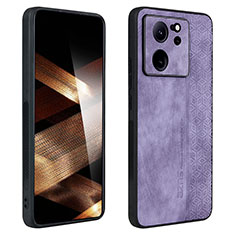 Coque Silicone Gel Motif Cuir Housse Etui YZ1 pour Xiaomi Mi 13T 5G Violet Clair