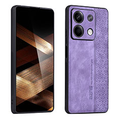 Coque Silicone Gel Motif Cuir Housse Etui YZ1 pour Xiaomi Redmi Note 13 5G Violet Clair