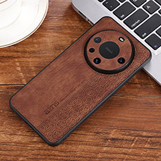 Coque Silicone Gel Motif Cuir Housse Etui YZ2 pour Huawei Mate 60 Pro Marron