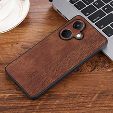 Coque Silicone Gel Motif Cuir Housse Etui YZ2 pour OnePlus Nord CE 3 5G Marron