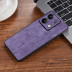 Coque Silicone Gel Motif Cuir Housse Etui YZ2 pour Xiaomi Redmi Note 13 5G Violet Clair