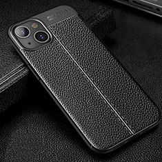 Coque Silicone Gel Motif Cuir Housse Etui Z01 pour Apple iPhone 14 Noir