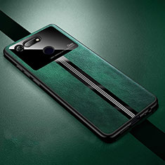 Coque Silicone Gel Motif Cuir Housse Etui Z01 pour Huawei Honor V20 Vert