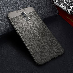 Coque Silicone Gel Motif Cuir Housse Etui Z01 pour Huawei Mate 20 Lite Gris