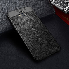 Coque Silicone Gel Motif Cuir Housse Etui Z01 pour Huawei Mate 20 Lite Noir