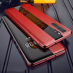 Coque Silicone Gel Motif Cuir Housse Etui Z01 pour Huawei P30 Pro New Edition Rouge