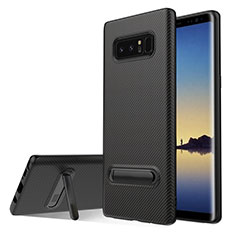 Coque Silicone Gel Serge avec Support pour Samsung Galaxy Note 8 Duos N950F Noir