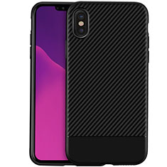 Coque Silicone Gel Serge pour Apple iPhone Xs Noir