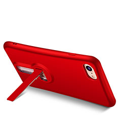Coque Silicone Gel Souple Couleur Unie avec Support S02 pour Apple iPhone 8 Rouge