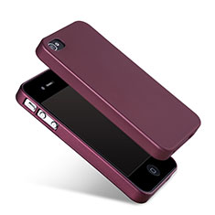 Coque Silicone Gel Souple Couleur Unie pour Apple iPhone 4 Rouge