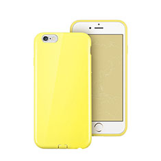 Coque Silicone Gel Souple Couleur Unie pour Apple iPhone 6 Plus Jaune
