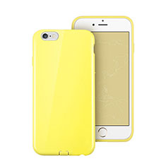 Coque Silicone Gel Souple Couleur Unie pour Apple iPhone 6S Plus Jaune