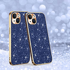 Coque Silicone Housse Etui Gel Bling-Bling AC1 pour Apple iPhone 14 Bleu