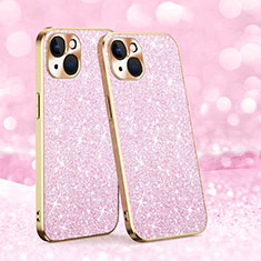 Coque Silicone Housse Etui Gel Bling-Bling AC1 pour Apple iPhone 15 Or Rose