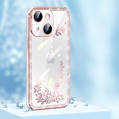 Coque Silicone Housse Etui Gel Bling-Bling AT1 pour Apple iPhone 13 Or Rose