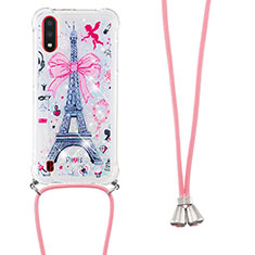 Coque Silicone Housse Etui Gel Bling-Bling avec Laniere Strap S02 pour Samsung Galaxy A01 SM-A015 Mixte