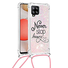 Coque Silicone Housse Etui Gel Bling-Bling avec Laniere Strap S02 pour Samsung Galaxy A42 5G Mixte