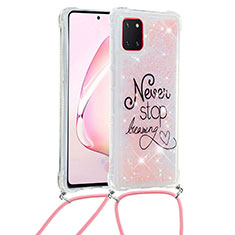 Coque Silicone Housse Etui Gel Bling-Bling avec Laniere Strap S02 pour Samsung Galaxy A81 Mixte