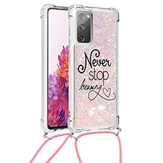 Coque Silicone Housse Etui Gel Bling-Bling avec Laniere Strap S02 pour Samsung Galaxy S20 FE 5G Mixte