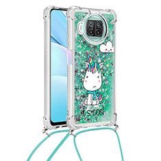 Coque Silicone Housse Etui Gel Bling-Bling avec Laniere Strap S02 pour Xiaomi Mi 10T Lite 5G Vert