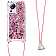 Coque Silicone Housse Etui Gel Bling-Bling avec Laniere Strap S03 pour Xiaomi Civi 2 5G Violet Clair