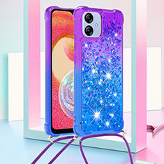 Coque Silicone Housse Etui Gel Bling-Bling avec Laniere Strap YB1 pour Samsung Galaxy A04E Violet