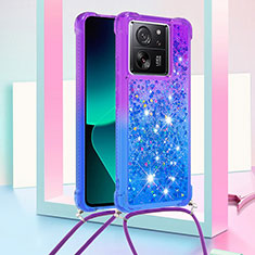 Coque Silicone Housse Etui Gel Bling-Bling avec Laniere Strap YB1 pour Xiaomi Redmi K60 Ultra 5G Violet