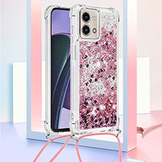 Coque Silicone Housse Etui Gel Bling-Bling avec Laniere Strap YB3 pour Motorola Moto G Stylus (2023) 5G Violet Clair