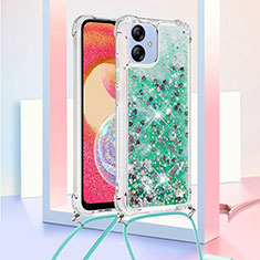 Coque Silicone Housse Etui Gel Bling-Bling avec Laniere Strap YB3 pour Samsung Galaxy A04 4G Vert