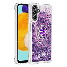 Coque Silicone Housse Etui Gel Bling-Bling avec Support Bague Anneau S01 pour Samsung Galaxy A04s Violet