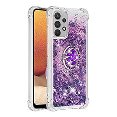 Coque Silicone Housse Etui Gel Bling-Bling avec Support Bague Anneau S01 pour Samsung Galaxy A32 4G Violet