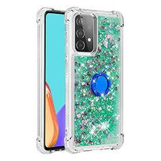 Coque Silicone Housse Etui Gel Bling-Bling avec Support Bague Anneau S01 pour Samsung Galaxy A52 4G Or