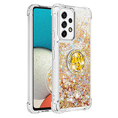 Coque Silicone Housse Etui Gel Bling-Bling avec Support Bague Anneau S01 pour Samsung Galaxy A53 5G Or