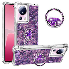 Coque Silicone Housse Etui Gel Bling-Bling avec Support Bague Anneau S01 pour Xiaomi Civi 2 5G Violet