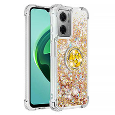 Coque Silicone Housse Etui Gel Bling-Bling avec Support Bague Anneau S01 pour Xiaomi Redmi 10 Prime Plus 5G Or