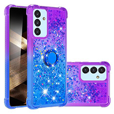 Coque Silicone Housse Etui Gel Bling-Bling avec Support Bague Anneau S02 pour Samsung Galaxy A15 4G Violet