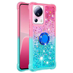 Coque Silicone Housse Etui Gel Bling-Bling avec Support Bague Anneau S02 pour Xiaomi Civi 2 5G Rose