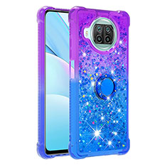 Coque Silicone Housse Etui Gel Bling-Bling avec Support Bague Anneau S02 pour Xiaomi Mi 10T Lite 5G Violet