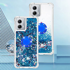 Coque Silicone Housse Etui Gel Bling-Bling avec Support Bague Anneau YB1 pour Motorola Moto G 5G (2023) Bleu