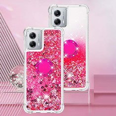 Coque Silicone Housse Etui Gel Bling-Bling avec Support Bague Anneau YB1 pour Motorola Moto G 5G (2023) Rose Rouge