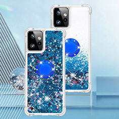 Coque Silicone Housse Etui Gel Bling-Bling avec Support Bague Anneau YB1 pour Motorola Moto G Power 5G (2023) Bleu