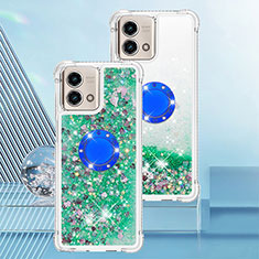 Coque Silicone Housse Etui Gel Bling-Bling avec Support Bague Anneau YB1 pour Motorola Moto G Stylus (2023) 4G Vert