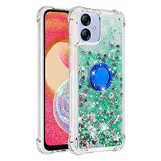 Coque Silicone Housse Etui Gel Bling-Bling avec Support Bague Anneau YB1 pour Samsung Galaxy A04 4G Vert