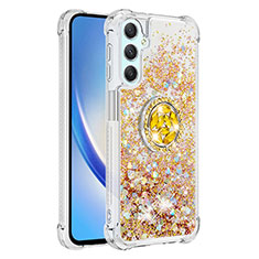 Coque Silicone Housse Etui Gel Bling-Bling avec Support Bague Anneau YB1 pour Samsung Galaxy A24 4G Or