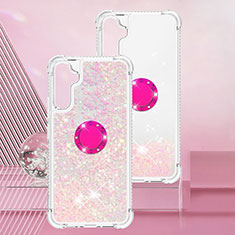 Coque Silicone Housse Etui Gel Bling-Bling avec Support Bague Anneau YB1 pour Samsung Galaxy A34 5G Rose